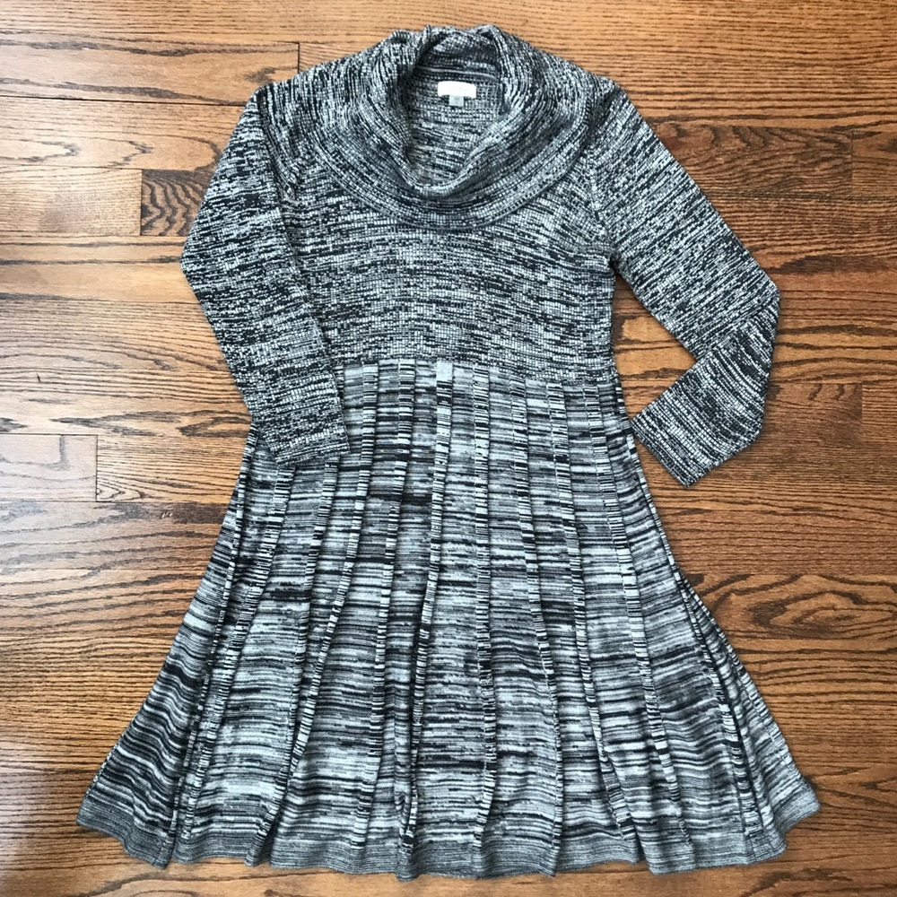 Calvin Klein Gray Space-dye Sweater Dress